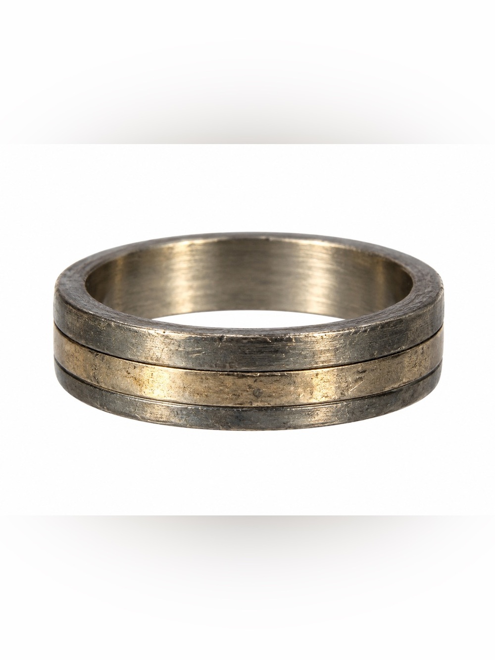 Vintage Two-Tone Gold Silver Tone Double Band Ring Size 6